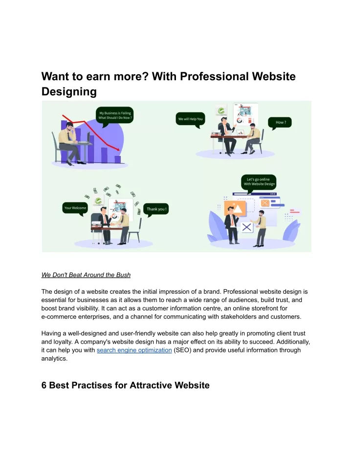 want to earn more with professional website