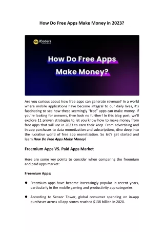 How Do Free Apps Make Money in 2023