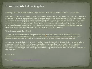 classified ads in los angeles