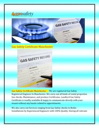 Gas Safety Certificate Manchester