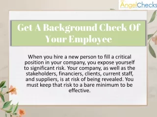 Get A Background Check Of Your Employee