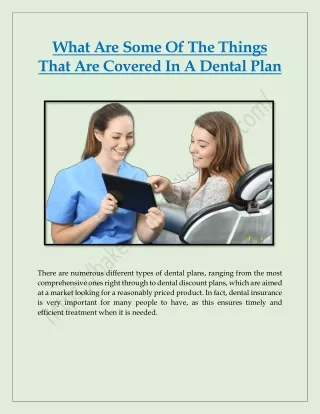 What Are Some Of The Things That Are Covered In A Typical Dental Plan