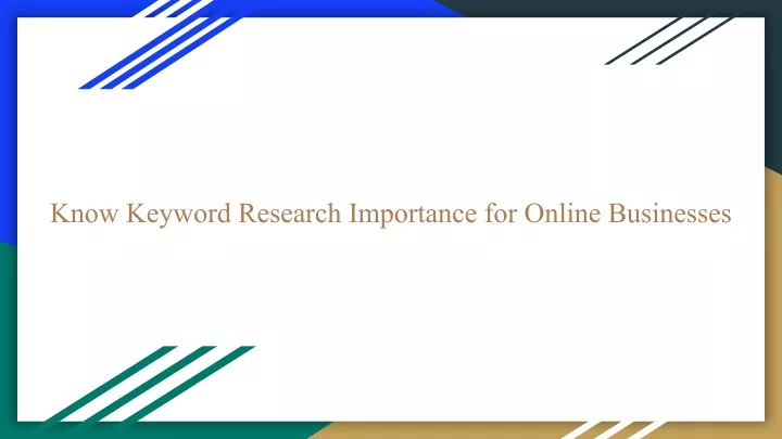know keyword research importance for online