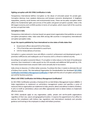 fighting corruption with iso 37001 certification