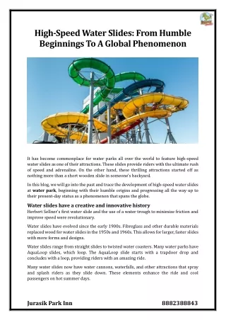 high speed water slides from humble beginnings