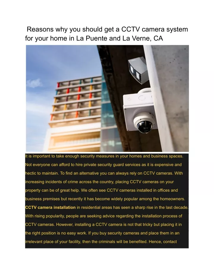 reasons why you should get a cctv camera system