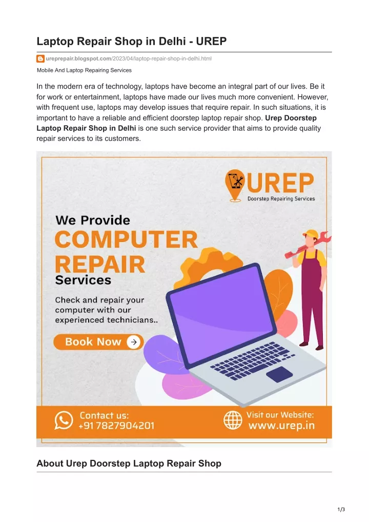 laptop repair shop in delhi urep