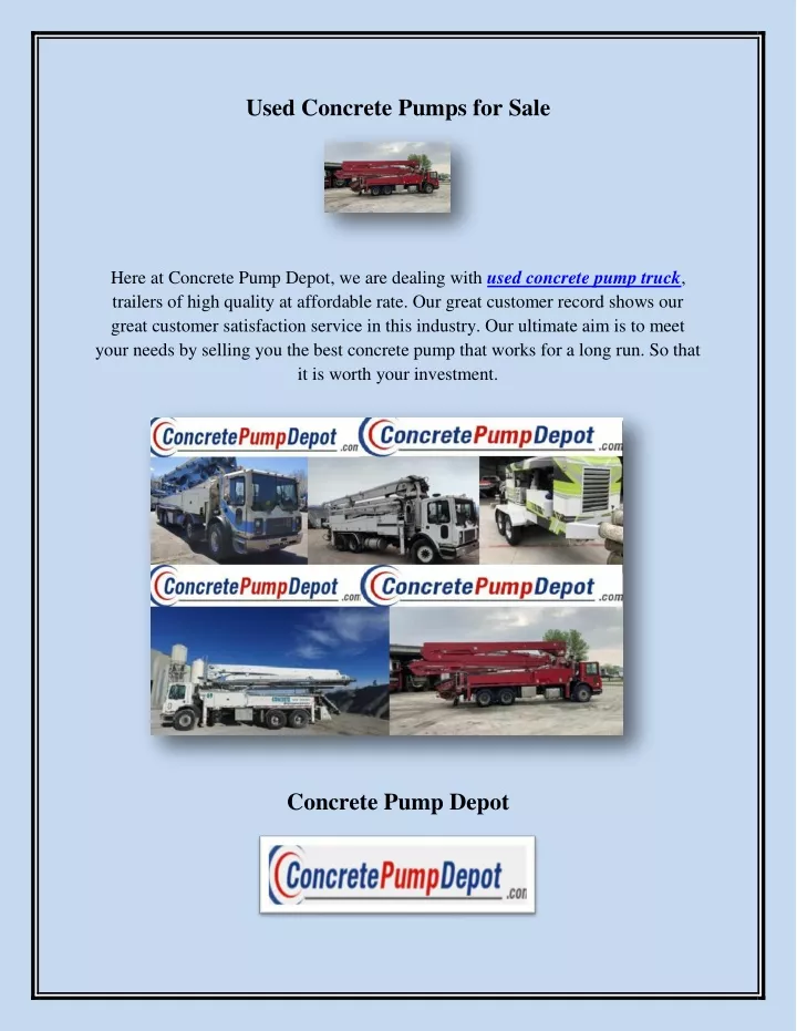 used concrete pumps for sale