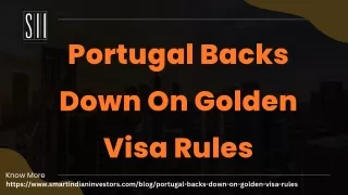 Portugal Backs Down On Golden Visa Rules