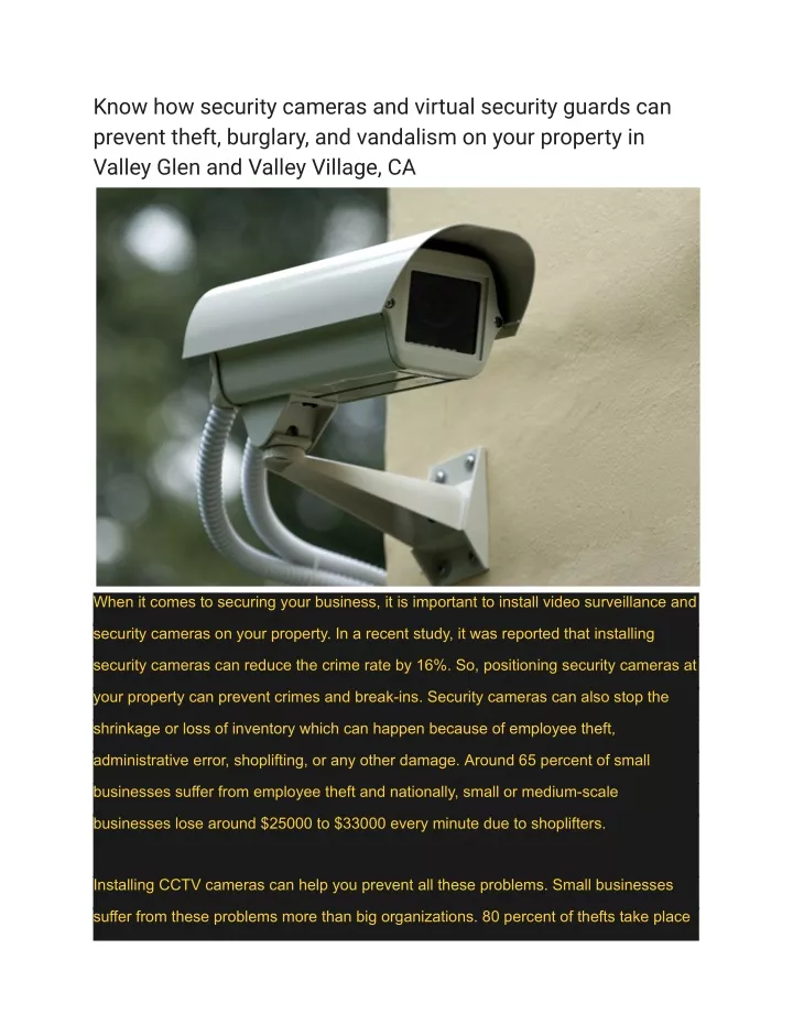 know how security cameras and virtual security