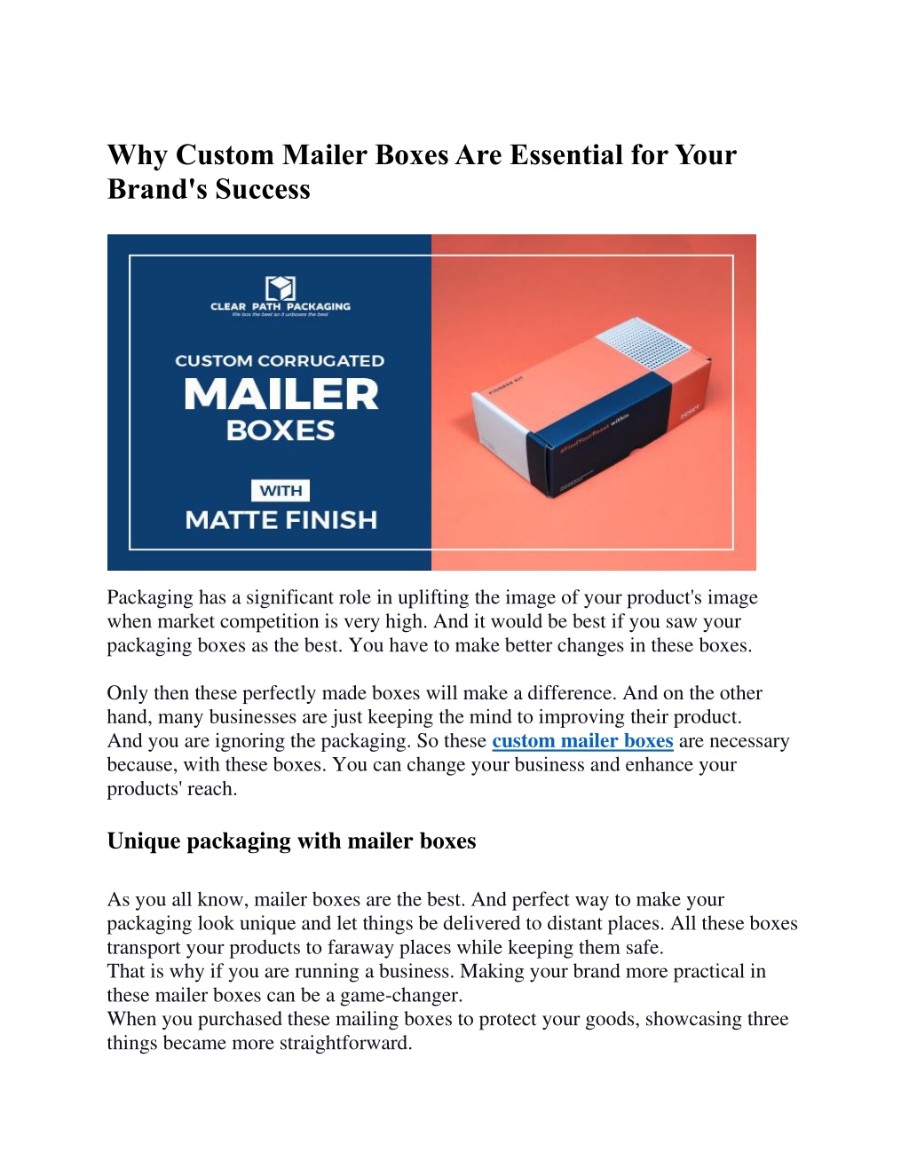 PPT - Why Custom Mailer Boxes Are Essential for Your Brand's Success ...