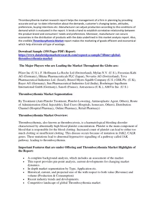 thrombocythemia market research report helps