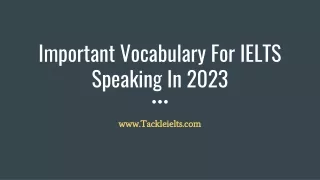 Important Vocabulary For IELTS Speaking In 2023