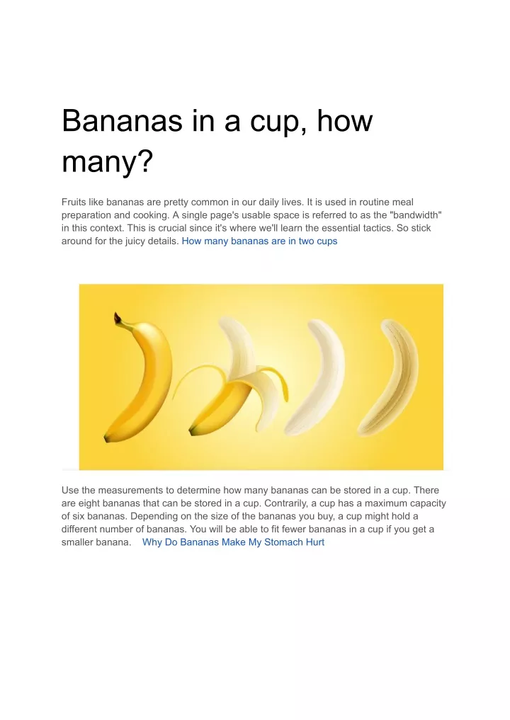 bananas in a cup how many