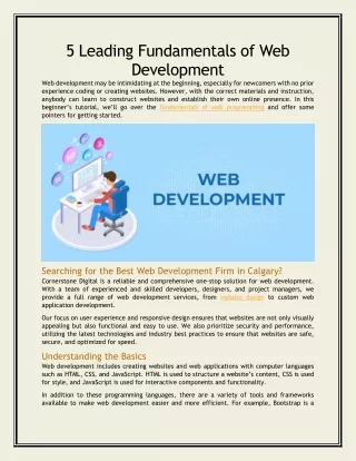 5 Leading Fundamentals of Web Development