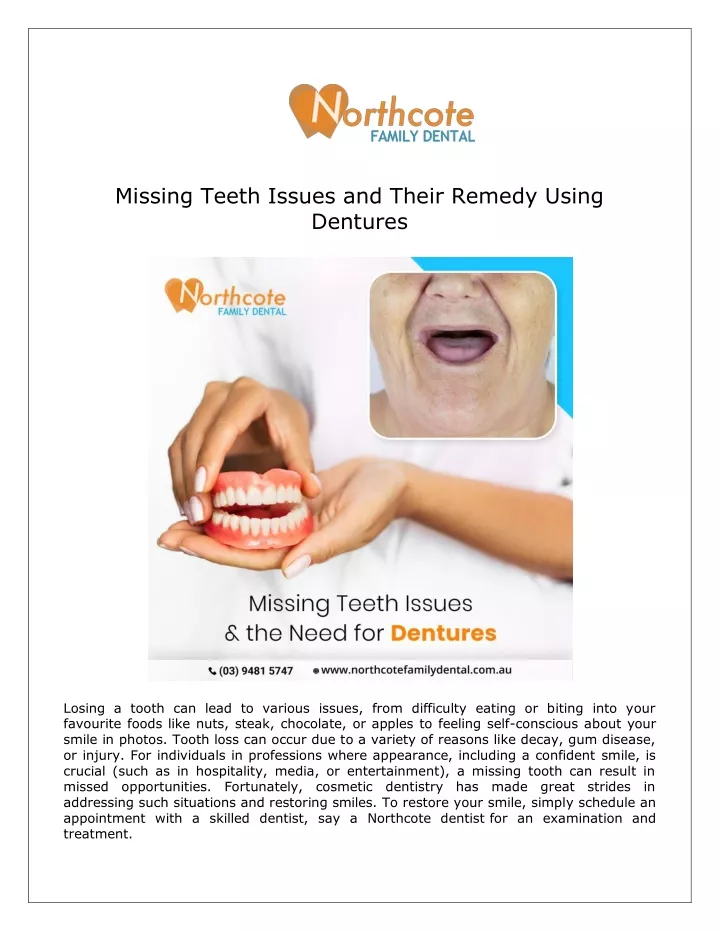 missing teeth issues and their remedy using