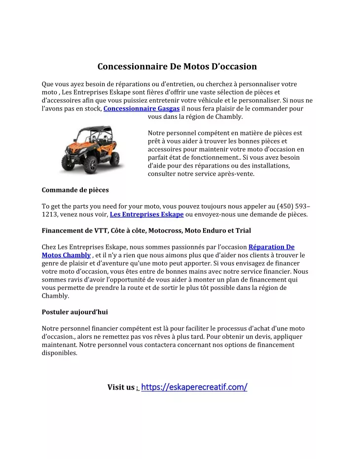 concessionnaire de motos d occasion