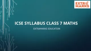 ICSE Class 7 Mathematics Syllabus 2023-2024 - Extramarks