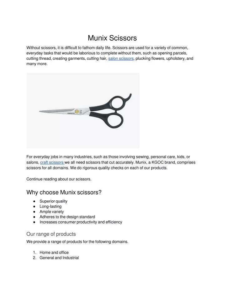 munix scissors without scissors it is difficult