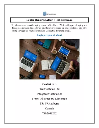 Laptop Repair St Albert  Tech4service.ca