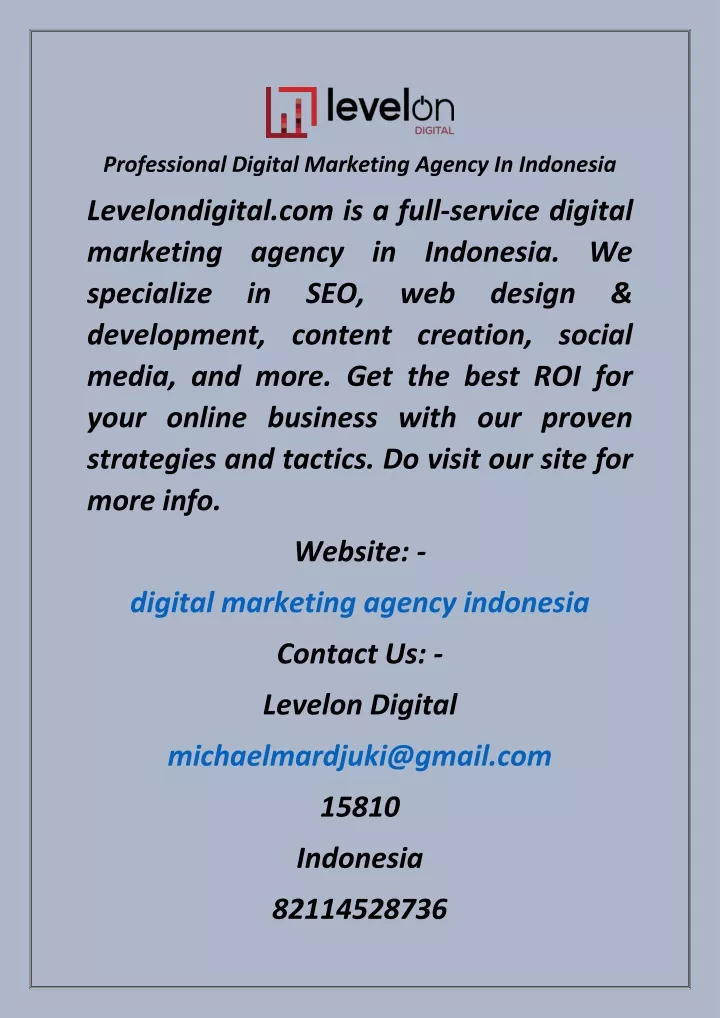 professional digital marketing agency in indonesia