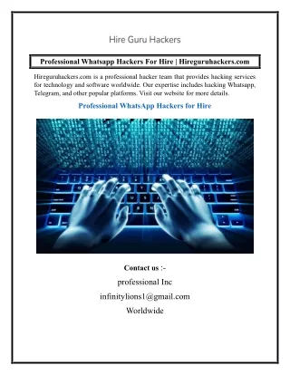 Professional Whatsapp Hackers For Hire  Hireguruhackers.com