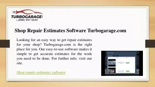 shop repair estimates software turbogarage com