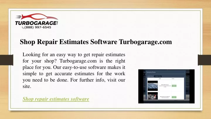 shop repair estimates software turbogarage com