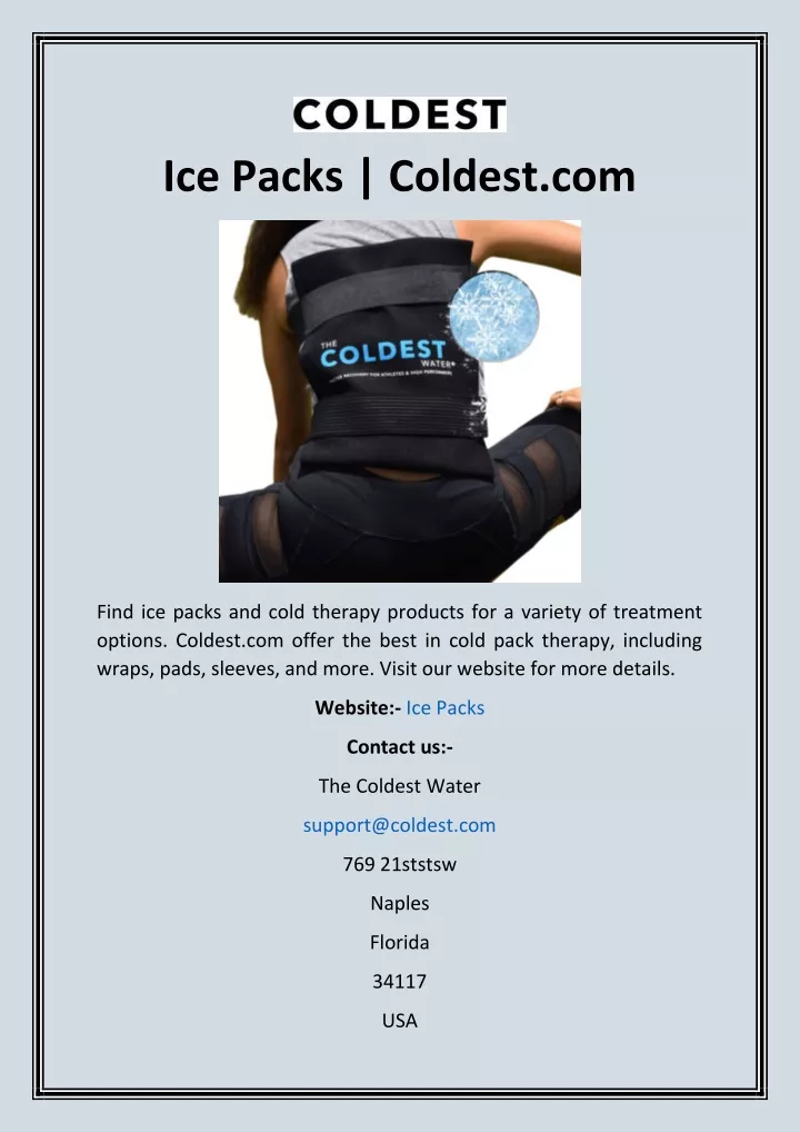 ice packs coldest com