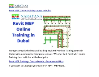 Revit MEP Online Training course in Dubai