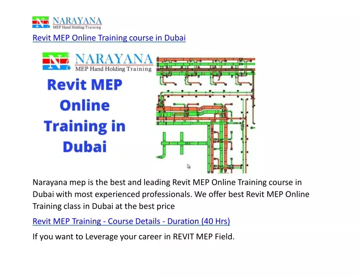 revit mep online training course in dubai