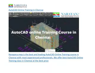 AutoCAD Online Training in Chennai