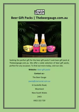 Beer Gift Packs  Thebeergauge.com