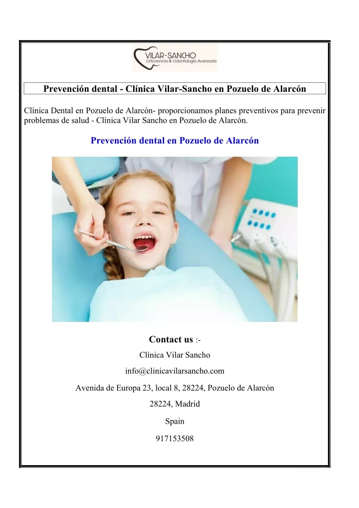 prevenci n dental cl nica vilar sancho en pozuelo