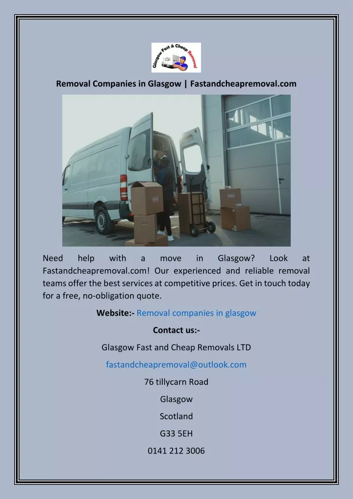 removal companies in glasgow fastandcheapremoval