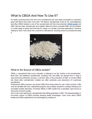 what is cbga and how to use it