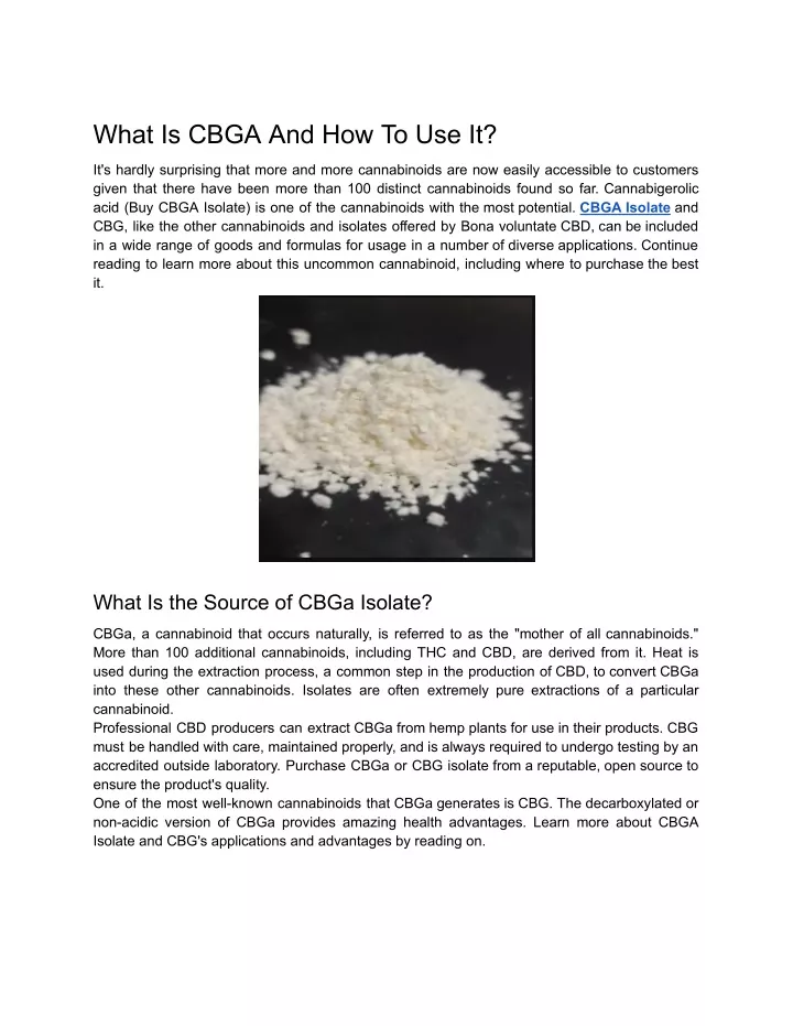 what is cbga and how to use it