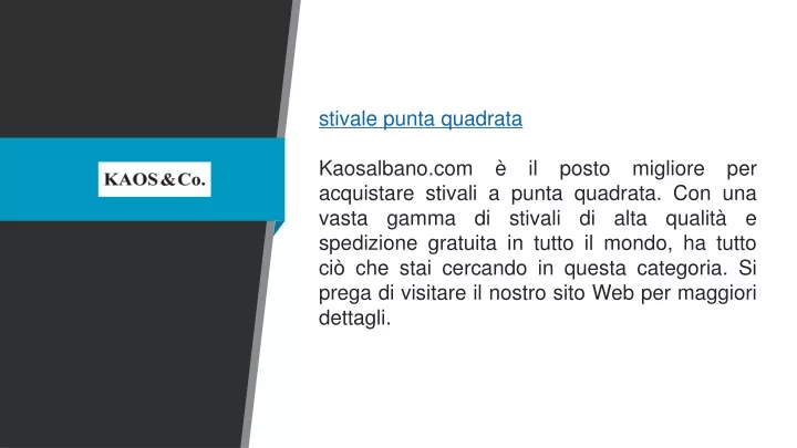 stivale punta quadrata kaosalbano com il posto