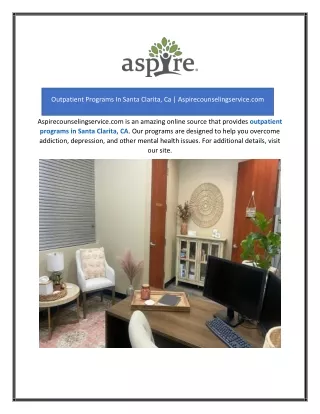 Outpatient Programs In Santa Clarita, Ca | Aspirecounselingservice.com