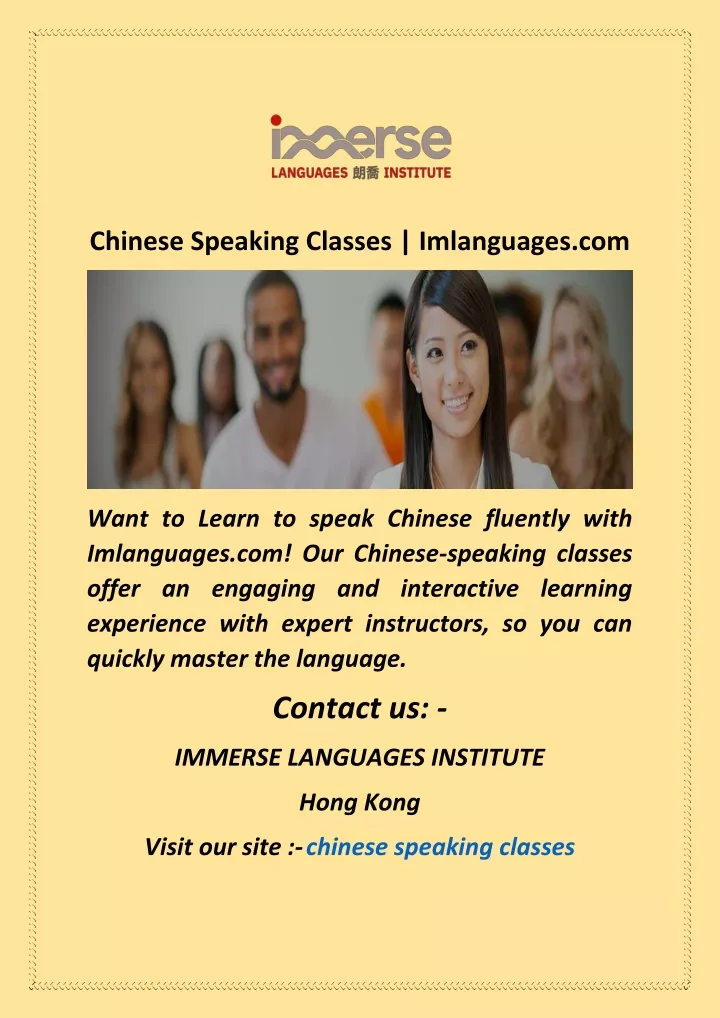 chinese speaking classes imlanguages com