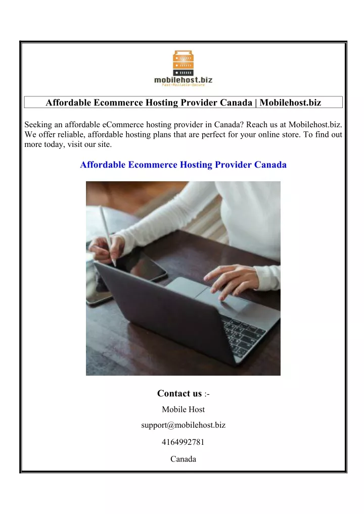 affordable ecommerce hosting provider canada