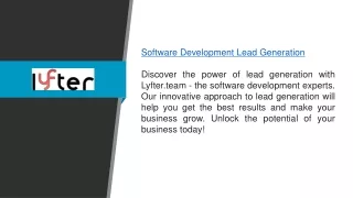 Software Development Lead Generation  Lyfter.team