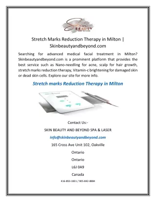 Stretch Marks Reduction Therapy in Milton  Skinbeautyandbeyond