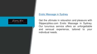 Erotic Massage In Sydney Slipperybliss.com