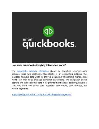 how does quickbooks insightly integration works