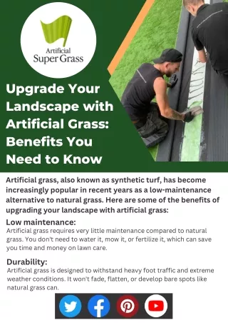 The Benefits of Artificial Grass for Your Landscape