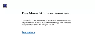 Face Maker Ai Unrealperson.com