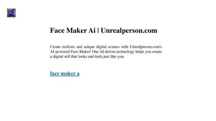 face maker ai unrealperson com create realistic