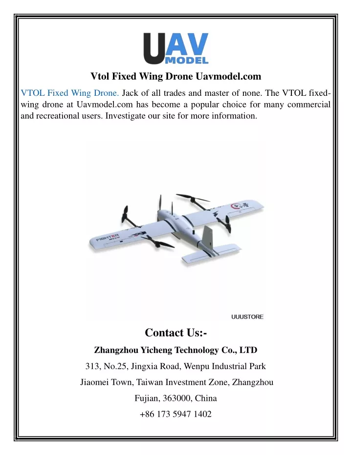 vtol fixed wing drone uavmodel com