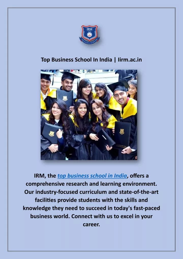 top business school in india iirm ac in